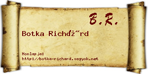 Botka Richárd névjegykártya